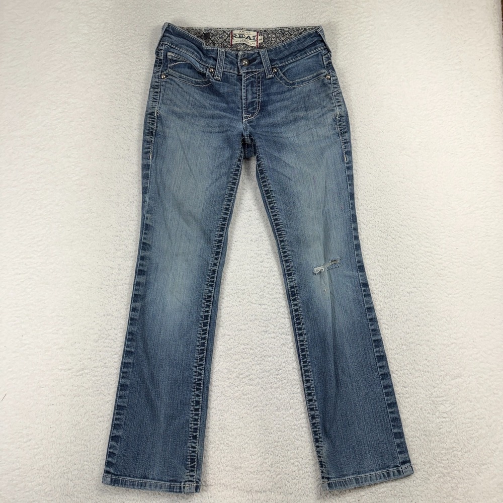 Ariat Real Denim Riding Jeans Womens 28S Blue Mid Rise Bootcut 27.5x28